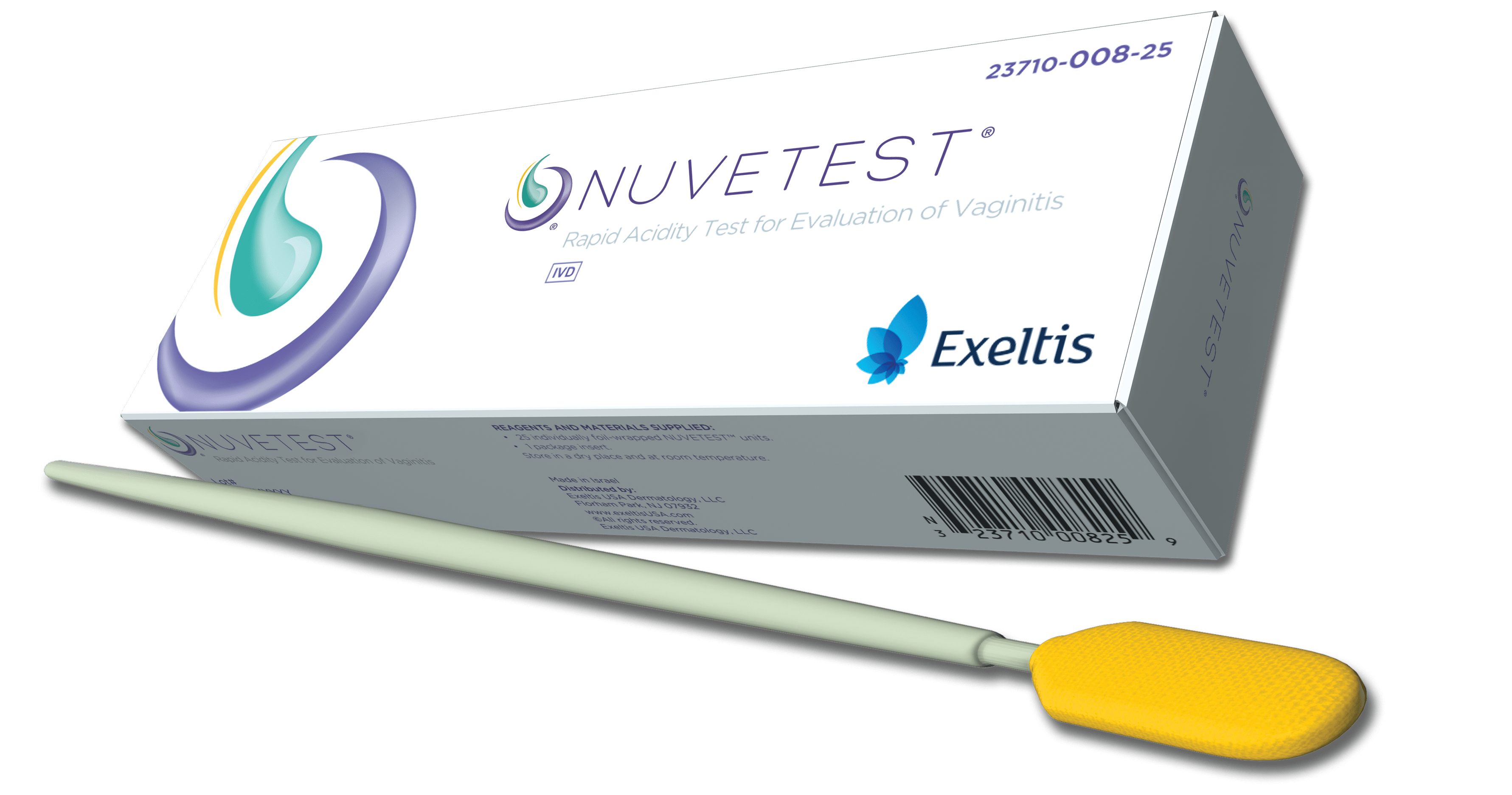 Photo of Nuvetest package with vaginal swab: Rapid Acidity Test for Evaluation of Vaginitis